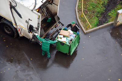 Junk being loaded into a truck